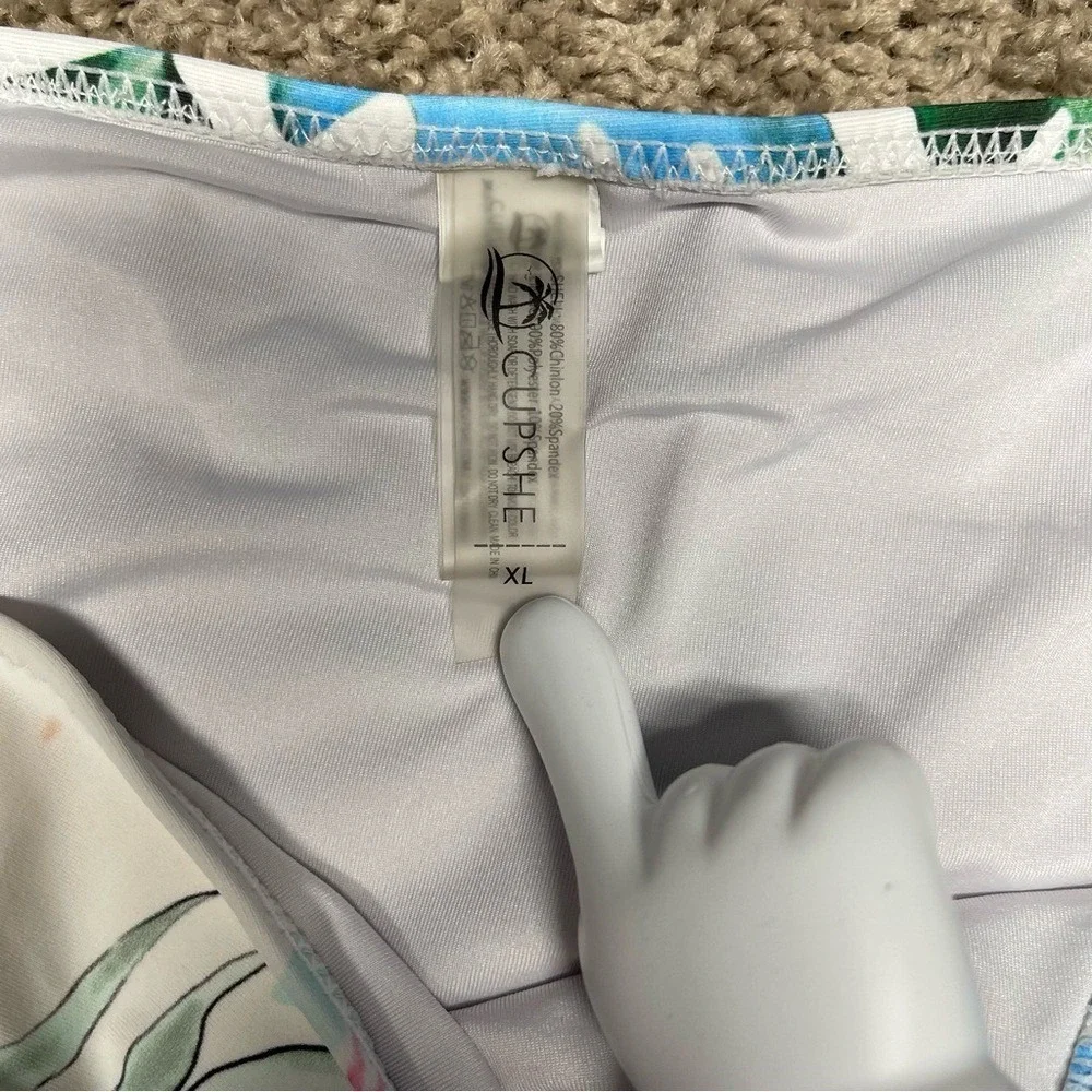 Cupshe bikini bottoms size XL tropical‎ beach swimsuit Hawaiian bright womens